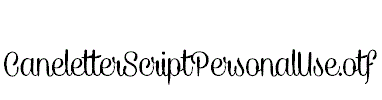 CaneletterScriptPersonalUse