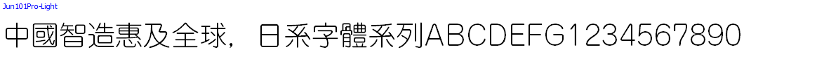 日系字體系列Jun101Pro-Light.otf