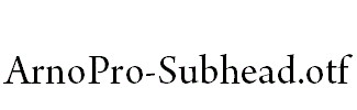 ArnoPro-Subhead ArnoPro-Subhead